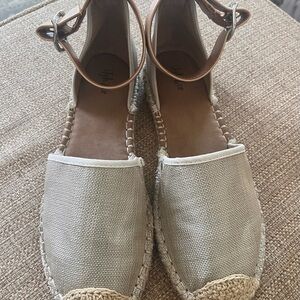 Style & Co. Natural Canvas Espadrille Ankle-Strap Flats